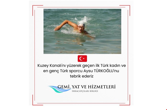 Kuzey Kanalı'nı Yüzerek Geçen İlk Türk Kadın ve En Genç Türk Sporcu Aysu TÜRKOĞLU'nu Tebrik Ederiz.
